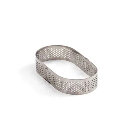 Anello ovale forato per torte, lunghezza: 10 cm x larghezza: 6 cm x altezza: 2 cm