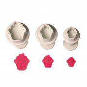 Cupcake cookie cutter set, 3 pieces