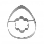 Cookie cutter flower in egg