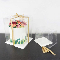 Tortenschachtel-Set Transparent 22 x 22 x 30 cm