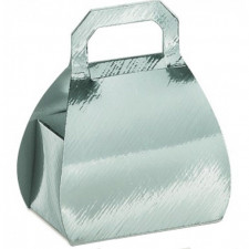 Pralinenverpackung Handtasche Silber für edel verpackte Pralinen