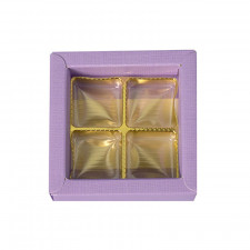 Pralinenverpackung Violett für 4 Pralinen für edle Geschenke