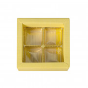 Box of chocolates yellow for 4 chocolates