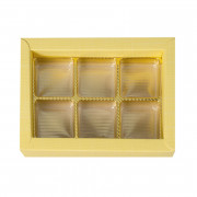 Box of chocolates yellow for 6 chocolates