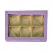 Box of chocolates purple for 6 chocolates