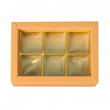Pralinenverpackung Orange für 6 Pralinen für edle Geschenke