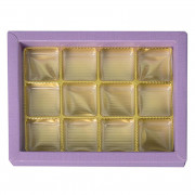 Box of chocolates purple for 12 chocolates