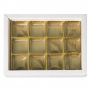 Box of chocolates white for 12 chocolates