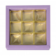 Box of chocolates purple for 9 chocolates