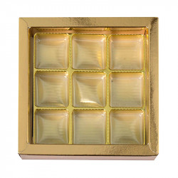 Pralinenschachtel Gold für 9 Pralinen