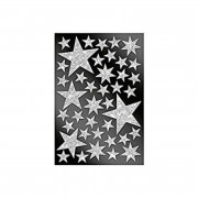 Sticker glitter stars silver, 40 stickers