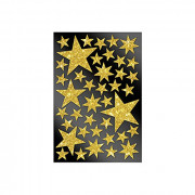 Aufkleber Glitzersterne Gold, 40 Sticker