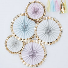 Rosettes en papier multicolores, 5 pièces