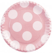 Paper plates Big dots Pink, 10 pieces