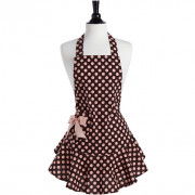 Apron Brown with Pink Dots
