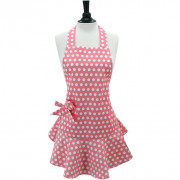 Apron Pink with white dots