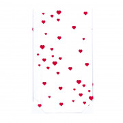 Clear bag small with hearts, 10 pieces