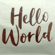 Napkins Hello World, 20 pieces