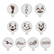 Cappuccino Stencils Set 2, 10 pezzi