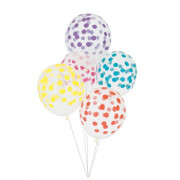 Balloon with dots colorful, 5 pieces