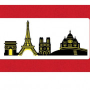 Stencil Paris City Skyline,...