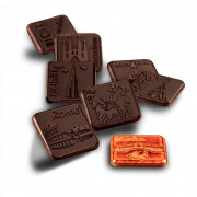 Chocolate tablets casting mold city trip, 24 pieces