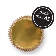 Mini moules à cupcakes métalliques or, 45 pièces