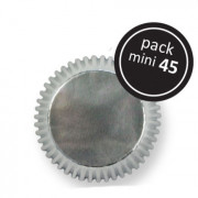 Mini pirottini per cupcake Argento metallizzato, 45 pezzi