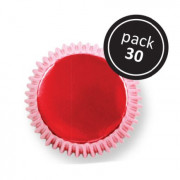 Cupcake Förmchen Metallic Rot, 30 Stück