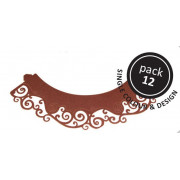 Cupcake Wrapper Waves Brown, 12 pieces