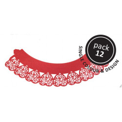 Cupcake Wrapper Herzen Rot, 12 Stück
