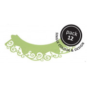 Cupcake wrapper waves light green, 12 pieces