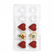 Chocolate hearts casting mold 10 pieces