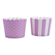 Mini moules à cupcakes lilas & blanc, 12 pièces