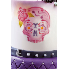 Airbrush stencil skull tattoo