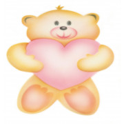 Airbrush stencil bear with heart