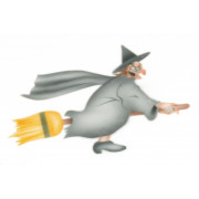 Airbrush stencil witch