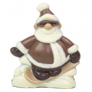 Schokoladenform Weihnachtsmann auf Snowboard für süsse Schokoladenfiguren