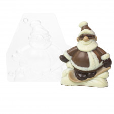 Schokoladenform Weihnachtsmann auf Snowboard für süsse Schokoladenfiguren