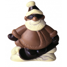 Schokoladenform Weihnachtsmann auf Snowboard für süsse Schokoladenfiguren