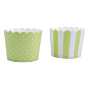 Mini moules à cupcakes vert clair & blanc, 12 pièces