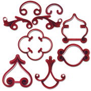 Set di goffratura per ornamenti a forma di vite, 9 pezzi