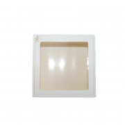 Boîte à gâteaux avec fenêtre Blanc et or 19 x 19 x 5 cm