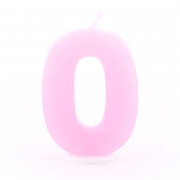 Number candle 0 Pink