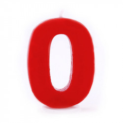 Zahlenkerze 0 Rot