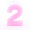Zahlenkerze 2 Rosa für Geburtstage, Jubiläen und andere Anlässe
