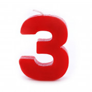 Number candle 3 Red