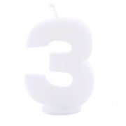 Number candle 3 White