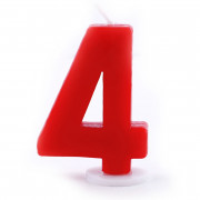 Number candle 4 Red
