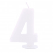 Number candle 4 White